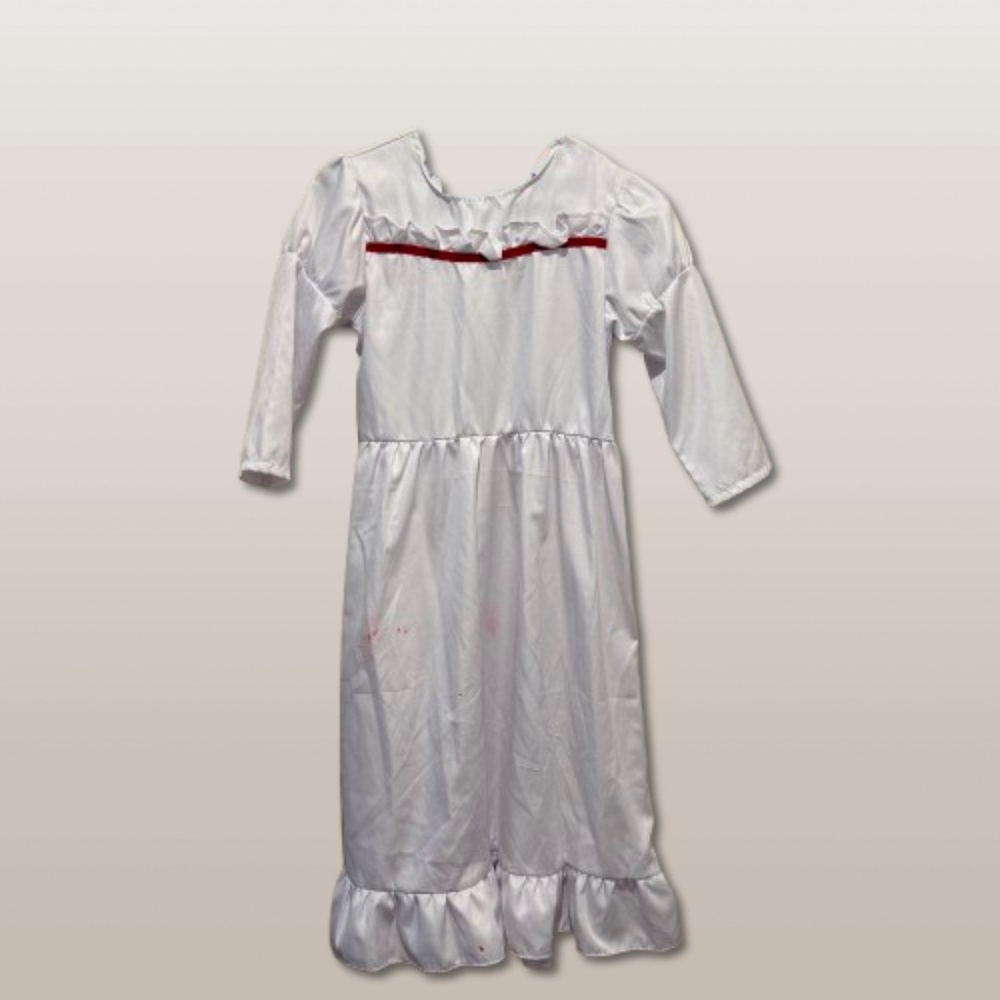 Girl's Kvikci Halloween Costume Cosplay Scary White Dress Long size 150